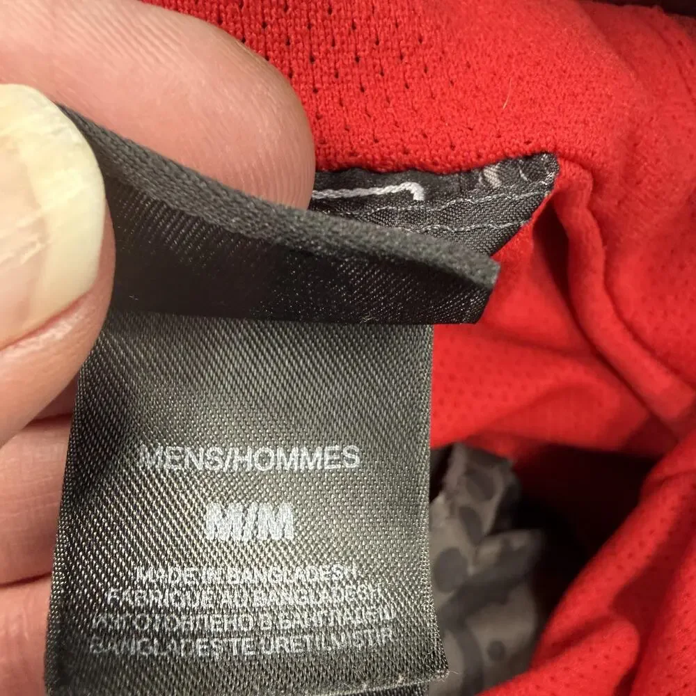 The North Face Jacket Mens Medium Gray Hooded‎ Full Zip Lined Geometric Pattern